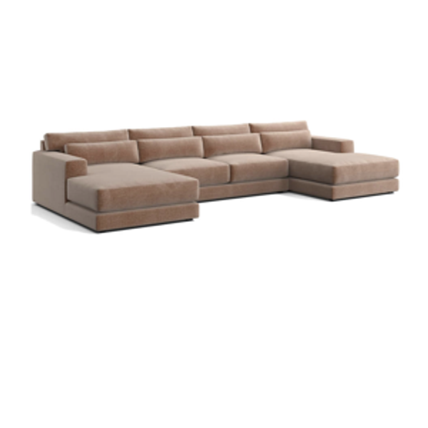 Retreat 3-Piece U-Shaped Sectional Sofa with Double Chaise Lounge