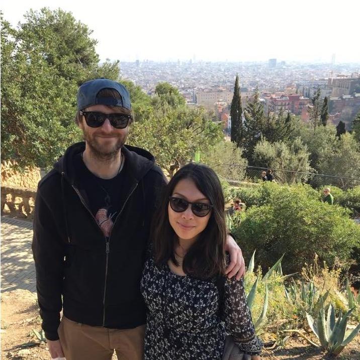 February 2017: Traversing Park Guell in Barcelona, Spain.
