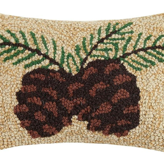 Peking Handicraft Pine Cone, 8x12 Hook Pillow