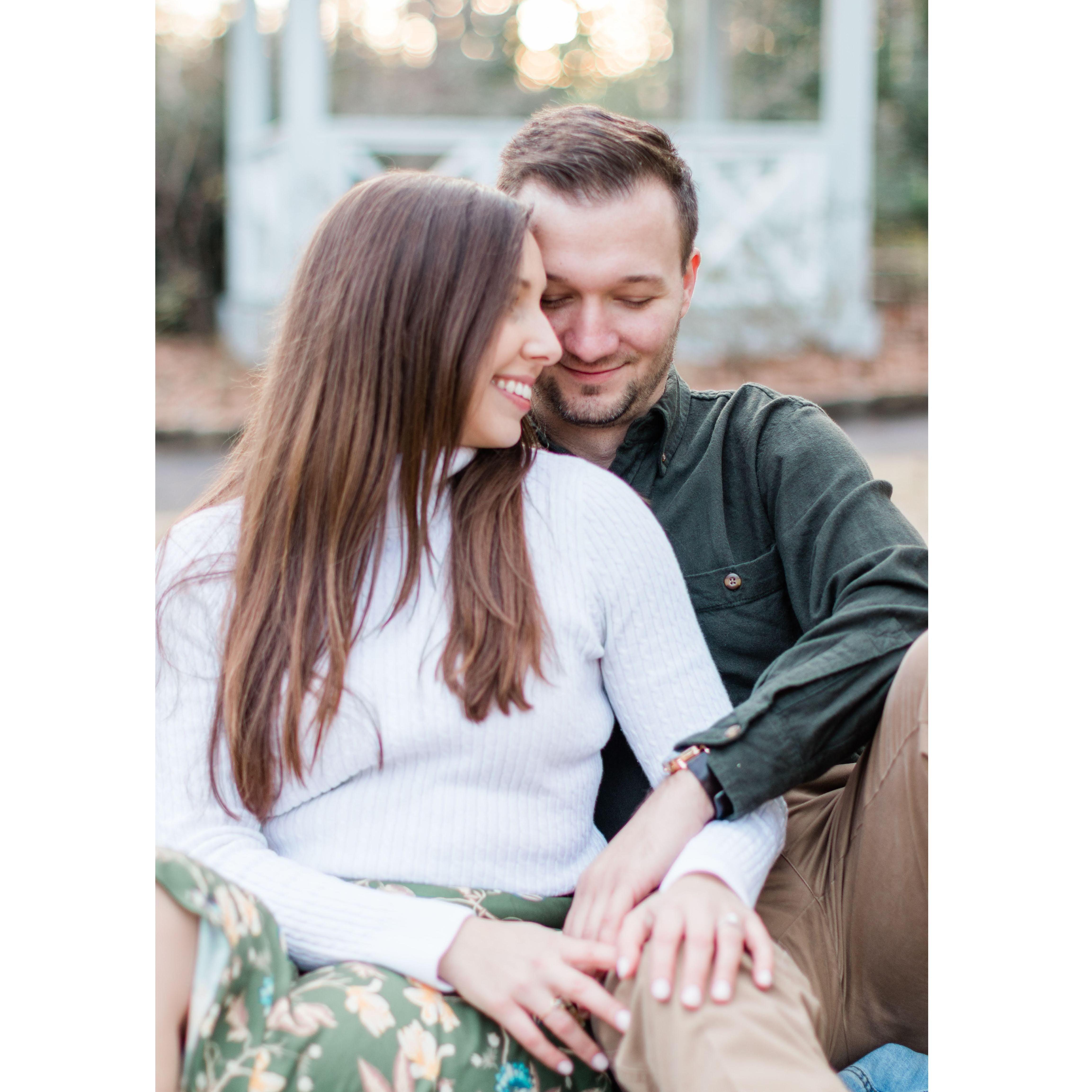 engagement photo taken by Sarah Street, Birmingham Botanical Gardens (January 2020)