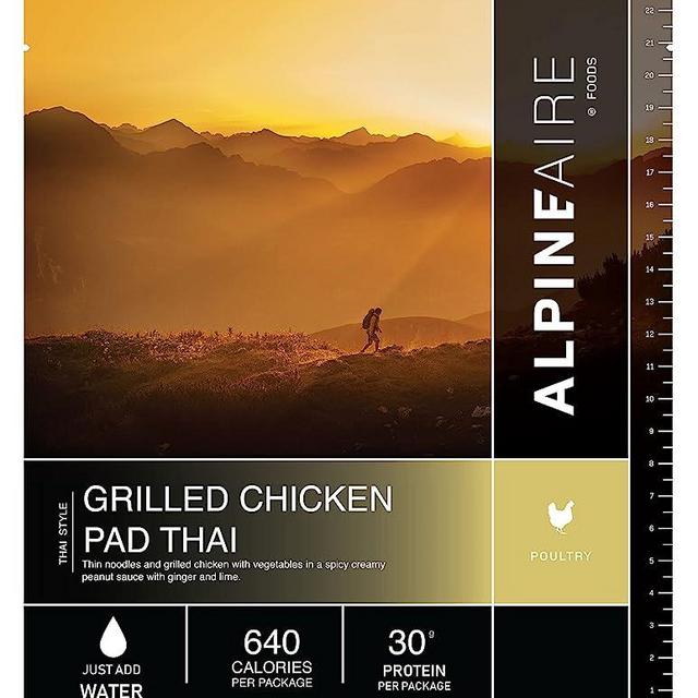 AlpineAire Grilled Chicken Pad Thai, Freeze-Dried/Dehydrated, Entrée Meal Pouch, Just add Water
