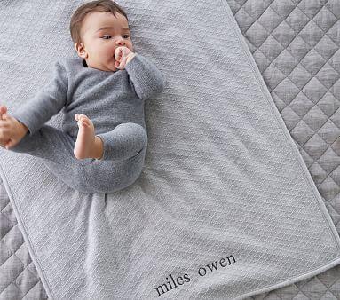 Pottery Barn Luxe Cable Knit Sherpa Baby Blanket