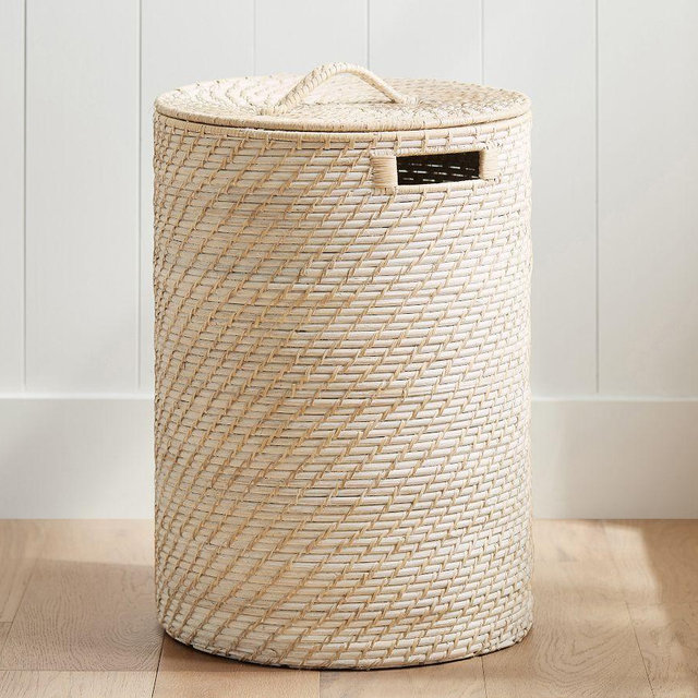 Quinn White Washed Hamper