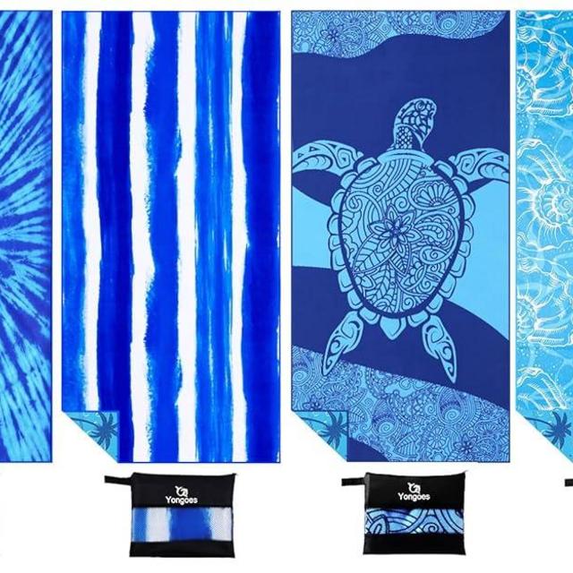 4 Pack Microfiber Lightweight Thin Beach Towel Sand Free Quick Dry Super Absorbent Large Towels for Swimming Pool Yoga Gym Travel Vacation Beach Accessories Essentials for Adults
