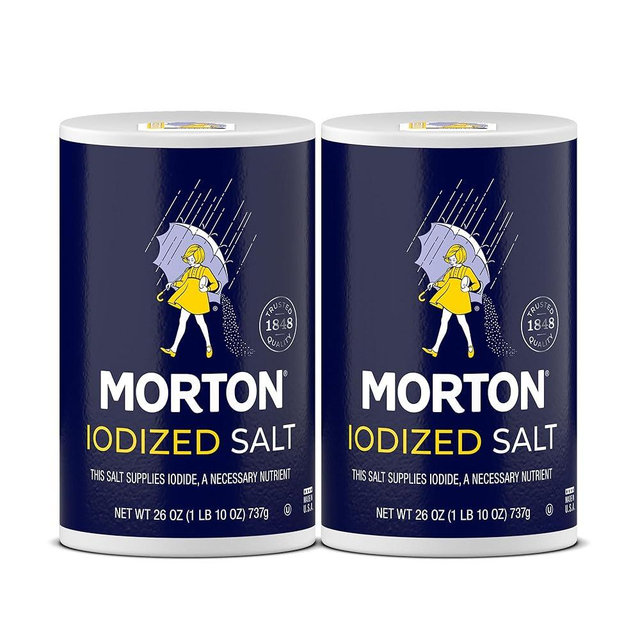 Morton Iodized Salt, All-Purpose, (26 oz), 2-Pack - All-Purpose, Perfect for Cooking & Table Use