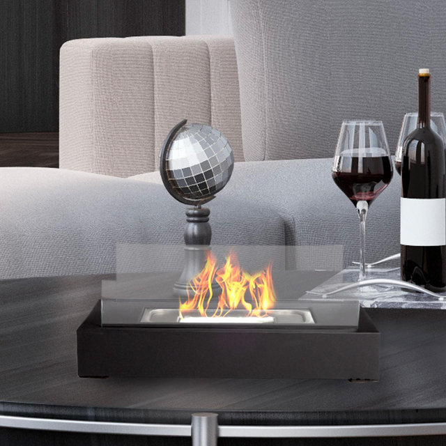 Hastings Home Ventless Tabletop Fire Pit - Rectangular Indoor or Outdoor Ventless Fireplace - Clean Burning Portable Heat
