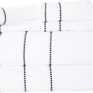 6PC Towel Set - 525GSM 100% Cotton Bathroom Essentials with 2 Bath Towels, 2 Hand Towels, and 2 Wash Cloths - Absorbent Sheets for Bath, Shower, Gym, Spa, and Dorm Room by Lavish Home (White)
