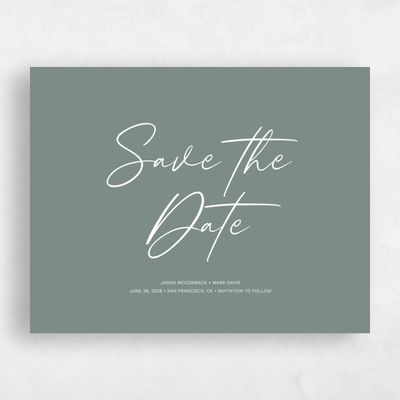 Basil, Green Wedding Save the Date - Nahomi Type