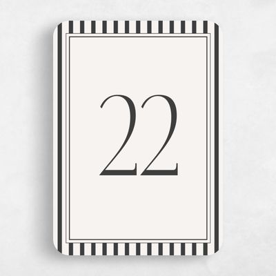 Beige Rounded Wedding Table Number - Azelie