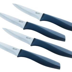 Glad Paring Knife Set, Pack of 4 | Sharp Stainless Steel Blades with Non-Slip Handles | 3.5-Inch Kitchen Knives for Cutting Vegetables and Peeling Fruit,Gray
