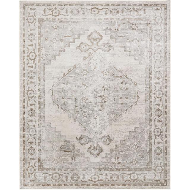 Nourison Astra Machine Washable 9' x 12' Grey Vintage Indoor Flatweave Rug