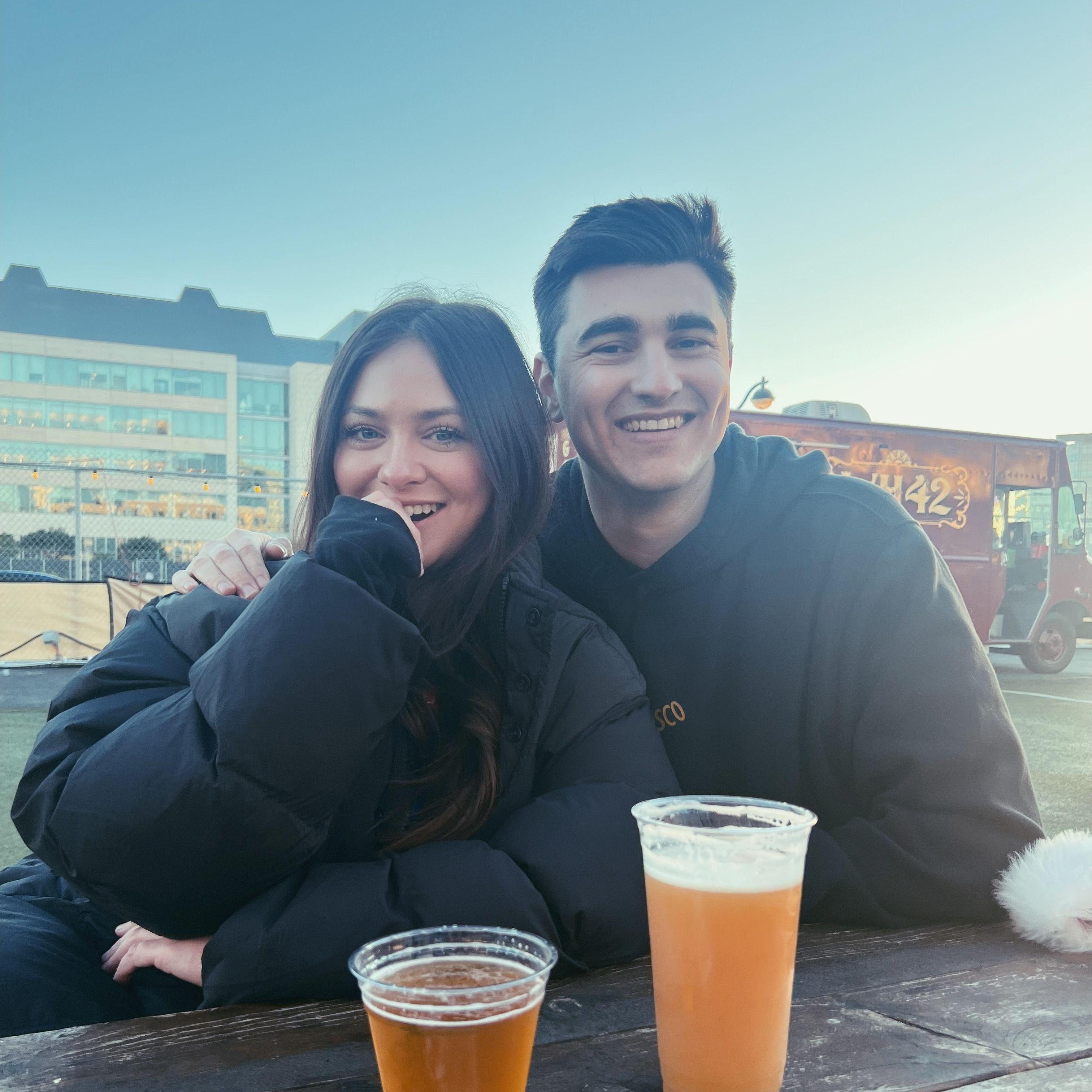 A chilly day in SF where we grabbed some beer before the Warriors game!