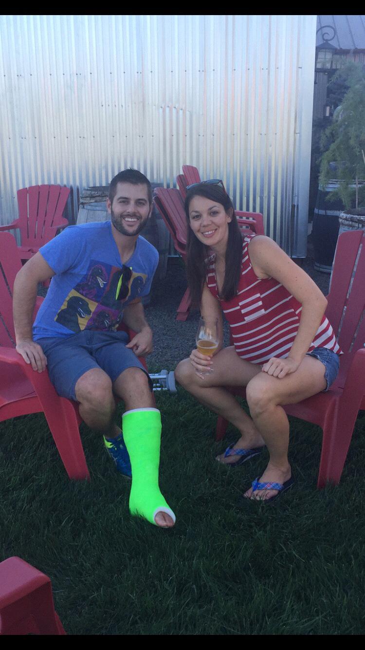 Chris's broken leg couldn't keep him down. Dragons Gate in Milton-Freewater.
