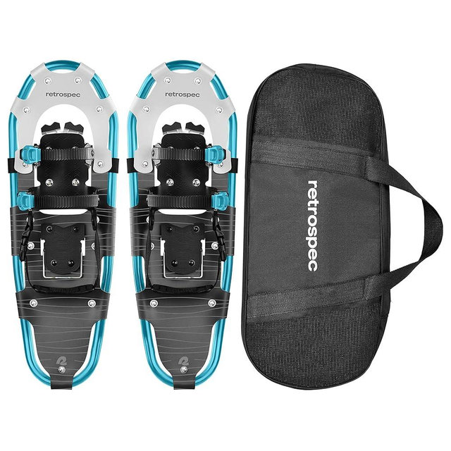 Retrospec Drifter Snowshoes for Women & Men - Lightweight Aluminum Frame Snow Shoes with Double Ratchet Binding System, Heel Lifts & Carry Bag for All Terrain Hiking & Winter Sports