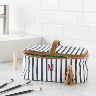 Personalized Striped Toiletry Bag