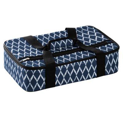 Home Essentials & Beyond Insulated Casserole Carrier in Navy/White Diamond