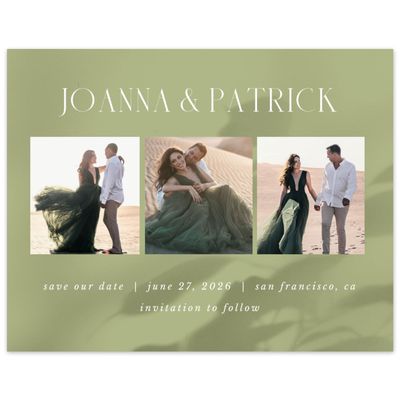 Soft Moss, Green Wedding Digital Save the Date - Liang Multiphoto