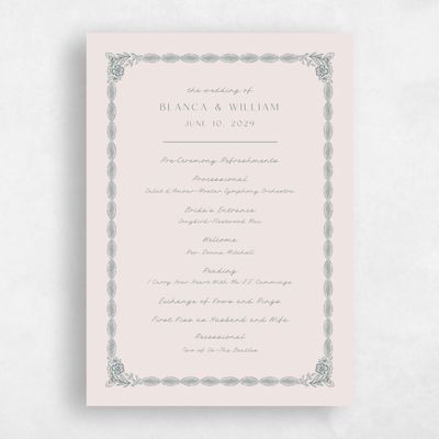 Beige Wedding Program - Ariadne