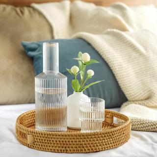 Elle 2-Piece Fluted Bedside Carafe/Decanter Set