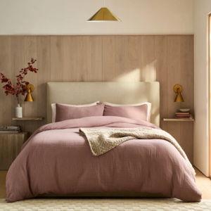 Organic Airy Gauze Duvet Cover | Quince in Fig