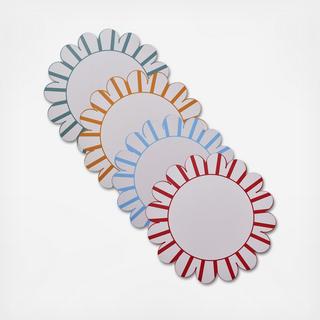 Jardin Scallop Wipeable Placemat, Set of 4
