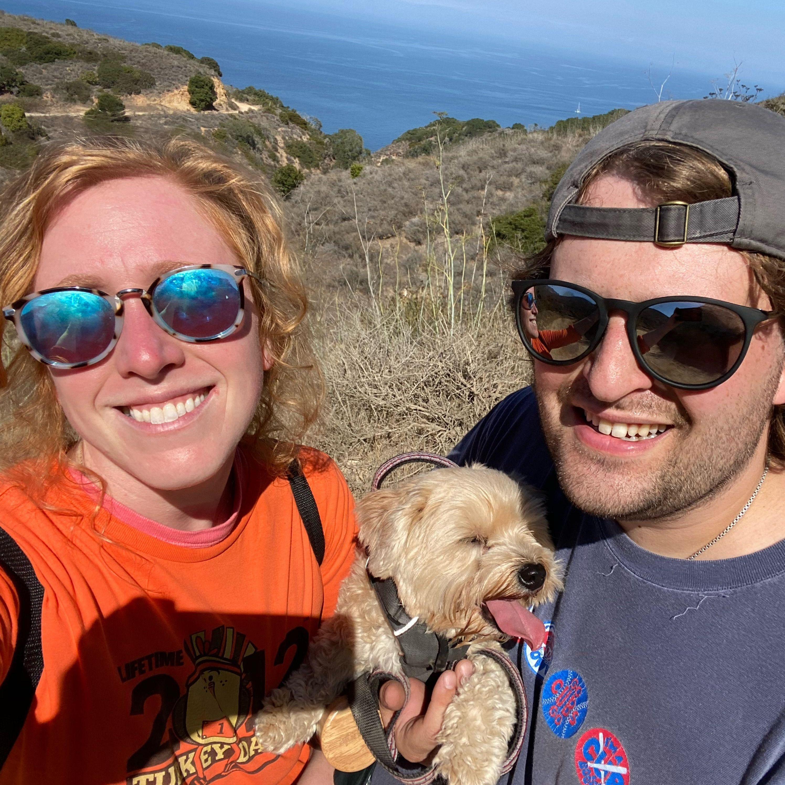Hot and sweaty on Channel Islands, where Pebbles has been the first and only dog to ever visit.
