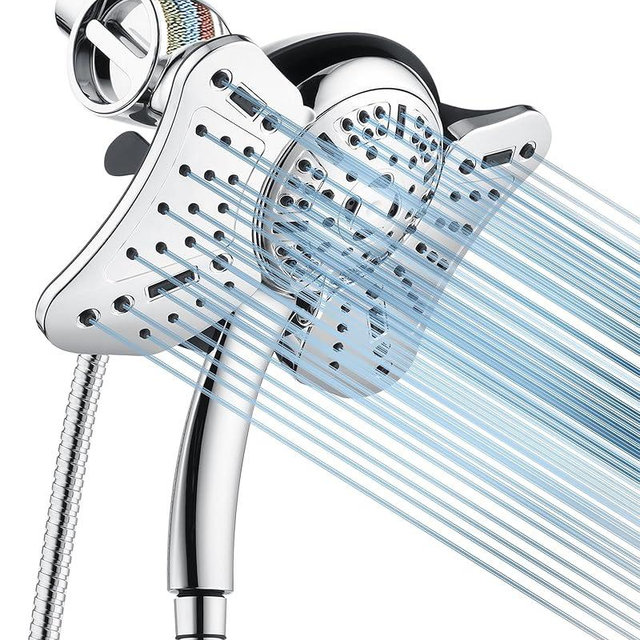 GRICH Filtered Shower Head with Handheld: 2.5GPM Shower Heads with Handheld Spray Combo,2 in 1 Rainfall Shower Head & Handheld Shower Headwith 60 Inch Hose
