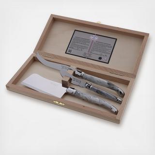 Laguiole Stainless 3-Piece Cheese Knife Set