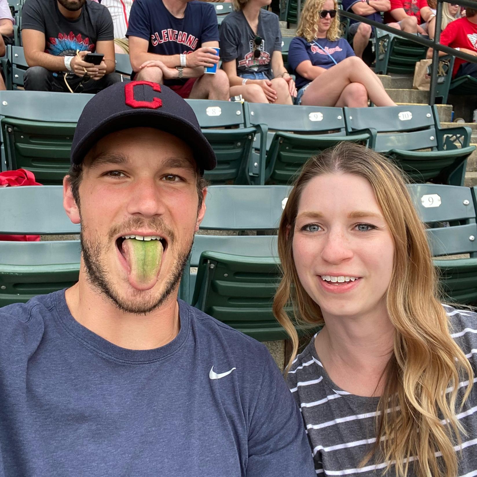 Our first Guardians game- Brandon’s cousin Davis and his (now fiance) Gracie happened to be in the background of our photo