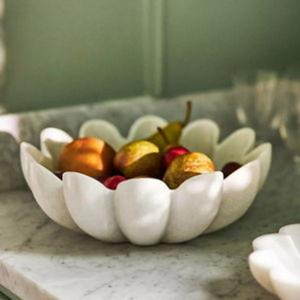 Ruffle Marble Decorative Bowl