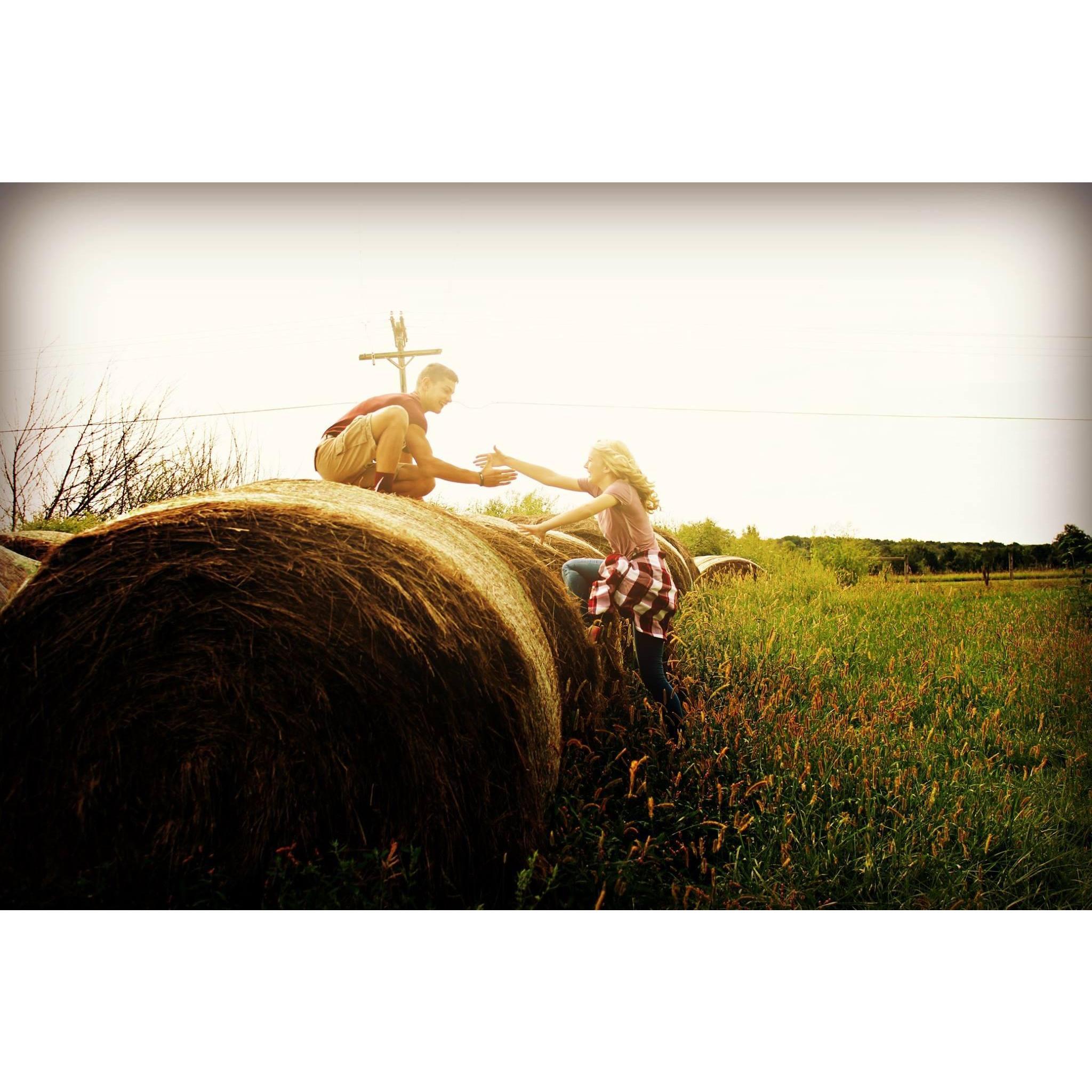My first time on the hay bails at Deters Camp