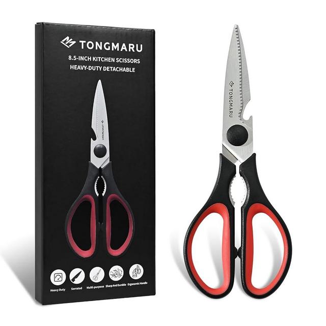 Kitchen Cooking Shears Heavy Duty Kitchen Scissor with, Detachable, All Purpose Scissors, Dishwasher Safe Scissors, Serrated Blades, Nutcracker and Bottle Opener function included (1 Pack)