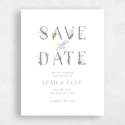 Dusty Blue Wedding Save the Date - Zucchero Portrait