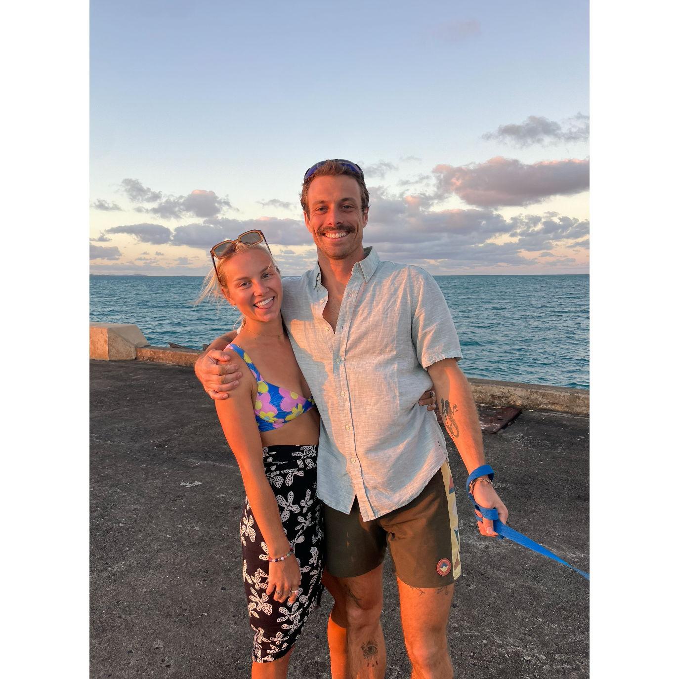 Beautiful sunset from the pier on Vieques!