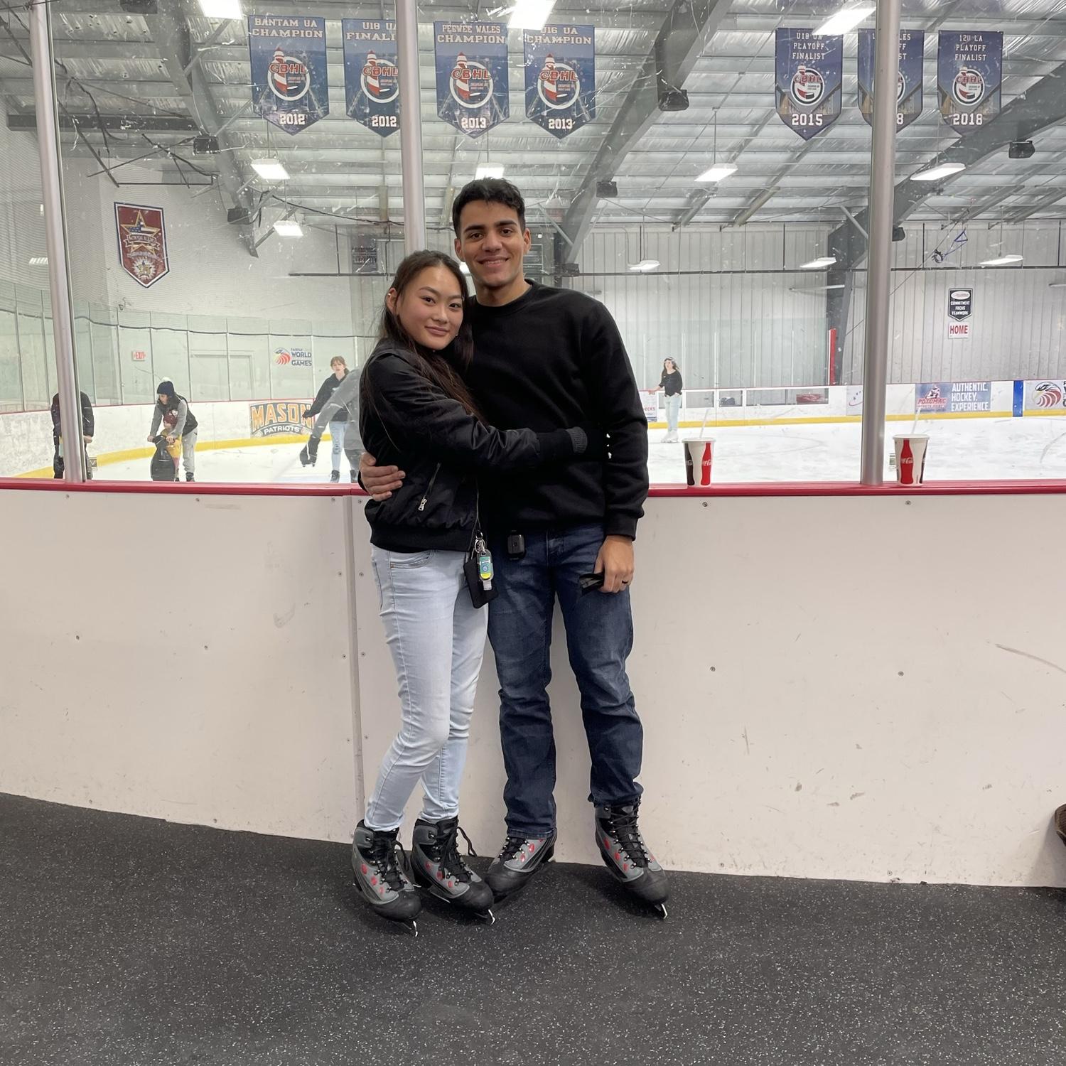 12/27/21: We try ice skating for the first time. Joel is better at it than me though 😔. We got promise rings by this time 👀
