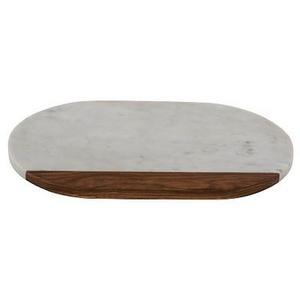 14" x 9" Oval Serving Platter Marble & Wood - Threshold™