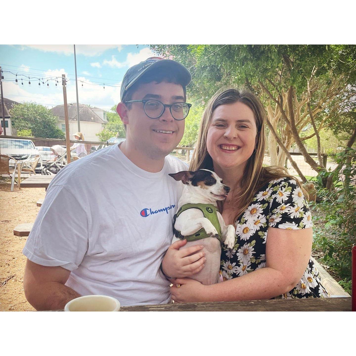 The first good portrait of the three of us.