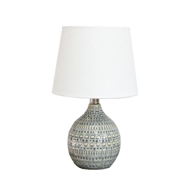 Wild Sage™ Table Lamp in Grey with White Linen Shade