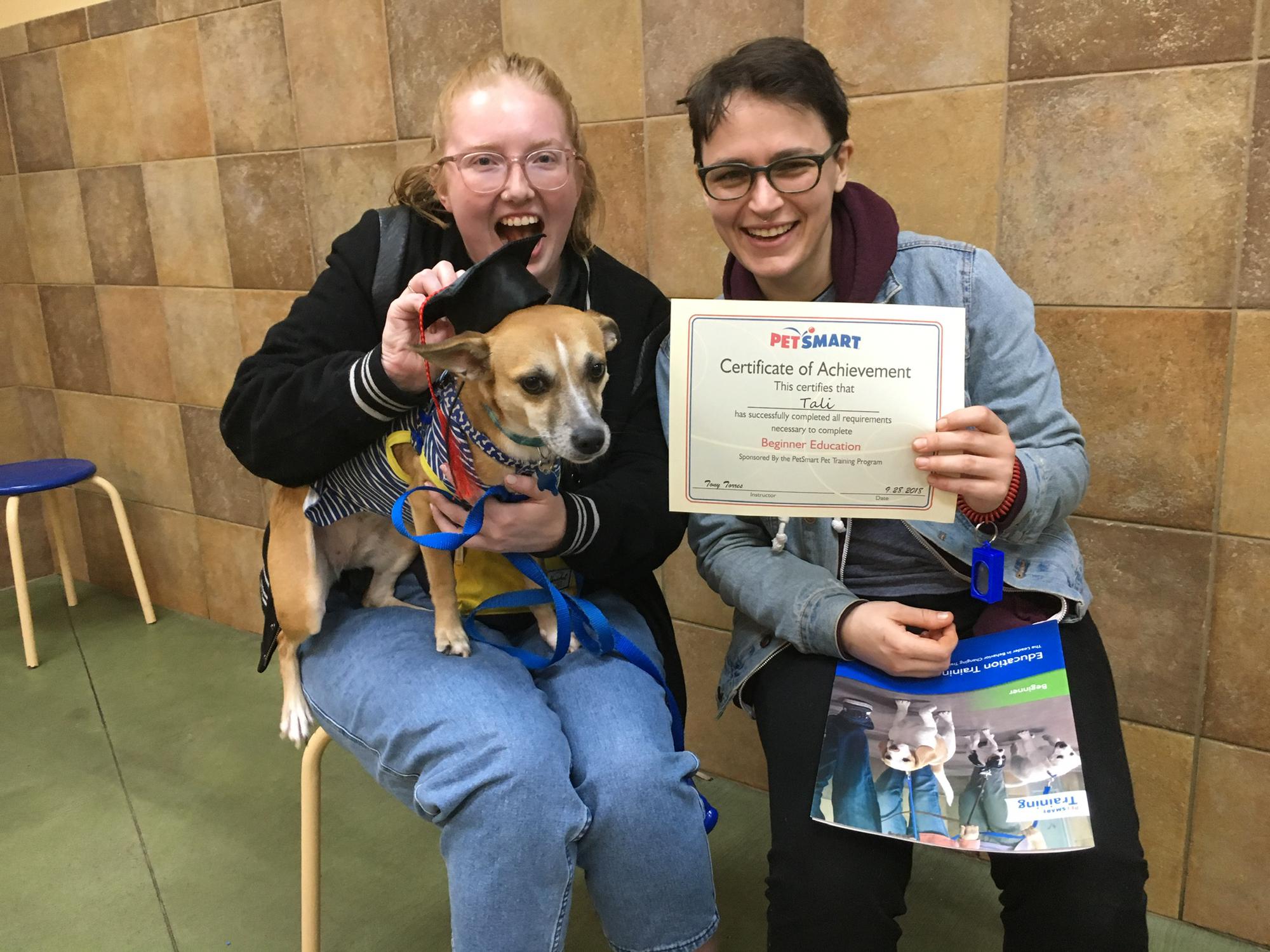 At our dog Tali's obedience school graduation - we were so proud!