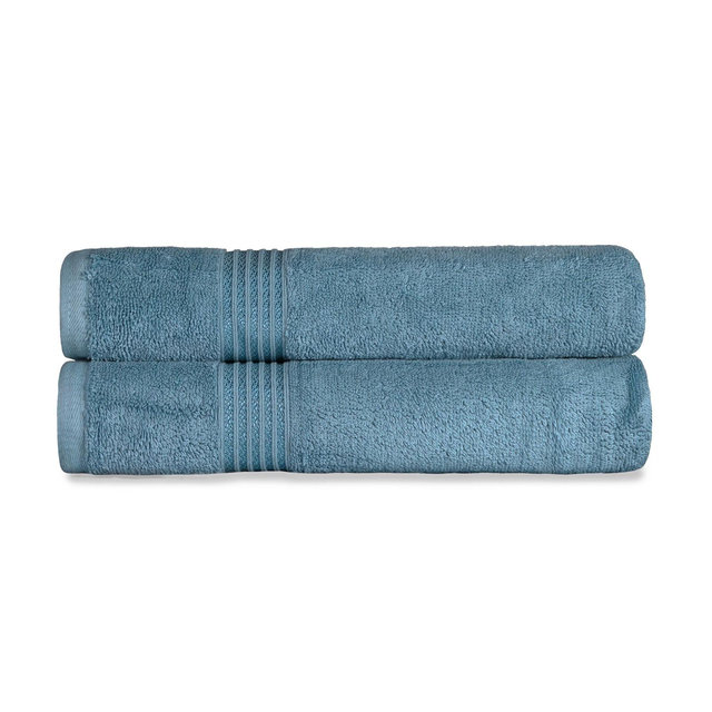 Premium Cotton Heavyweight Plush Highly-Absorbent Luxury Bath Sheet Set, Sapphire - Blue Nile Mills