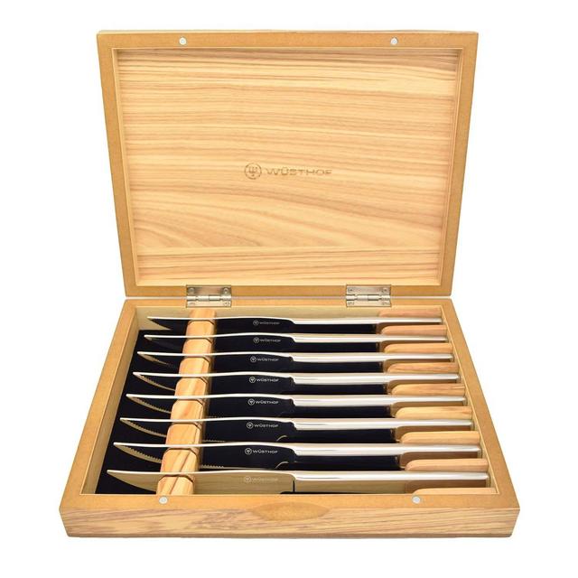Stainless Steak Knife Set in Olivewood Chest