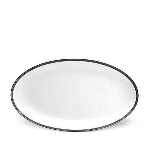 Soie Tressee Black Oval Platter, Large by L'Objet