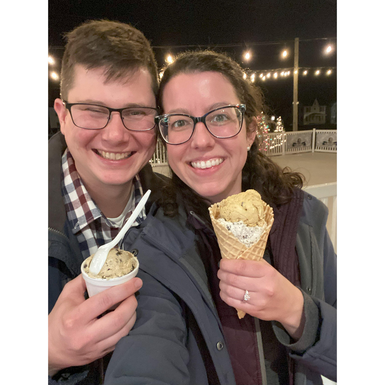 Ice Cream after getting engaged :)
