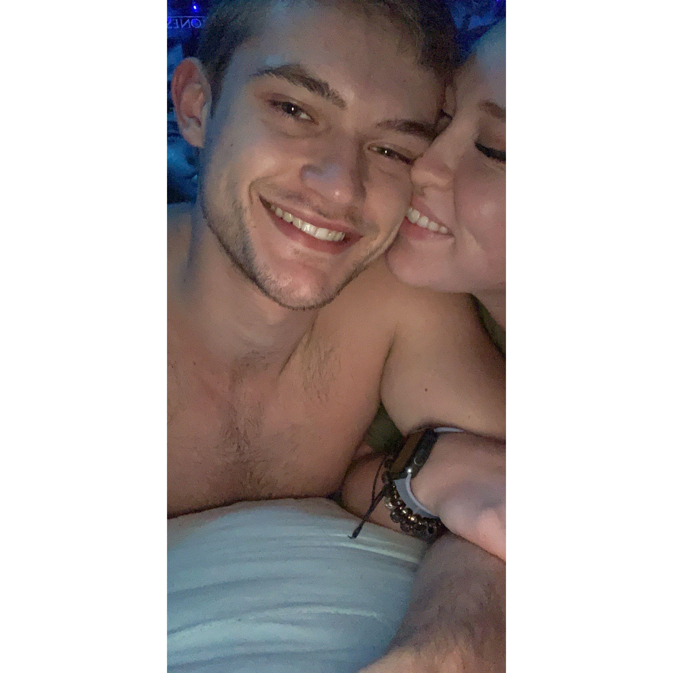 Shortly after saying "I love you" for the first time to each other.