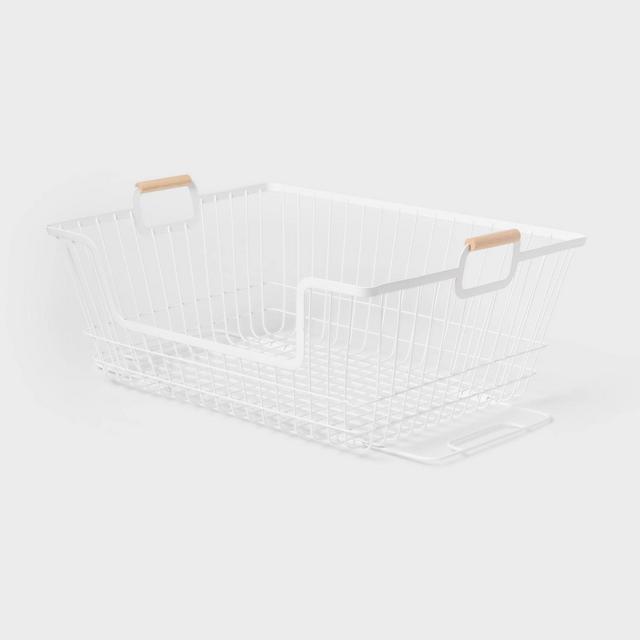 Stacking Wire Laundry Basket with Wooden Handles - Brightroom™