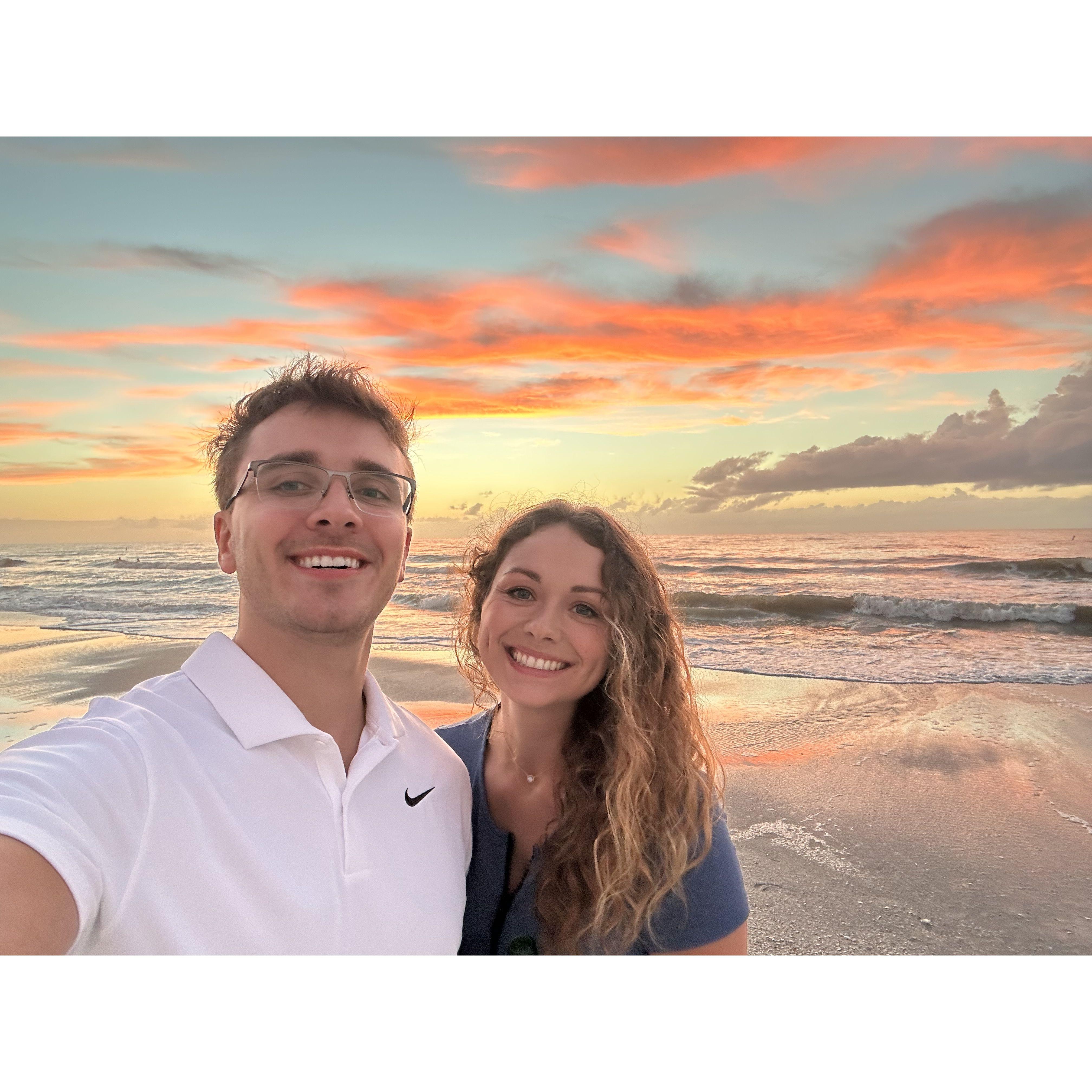 They spent many nights watching sunsets on their favorite beach, Indian Rocks.