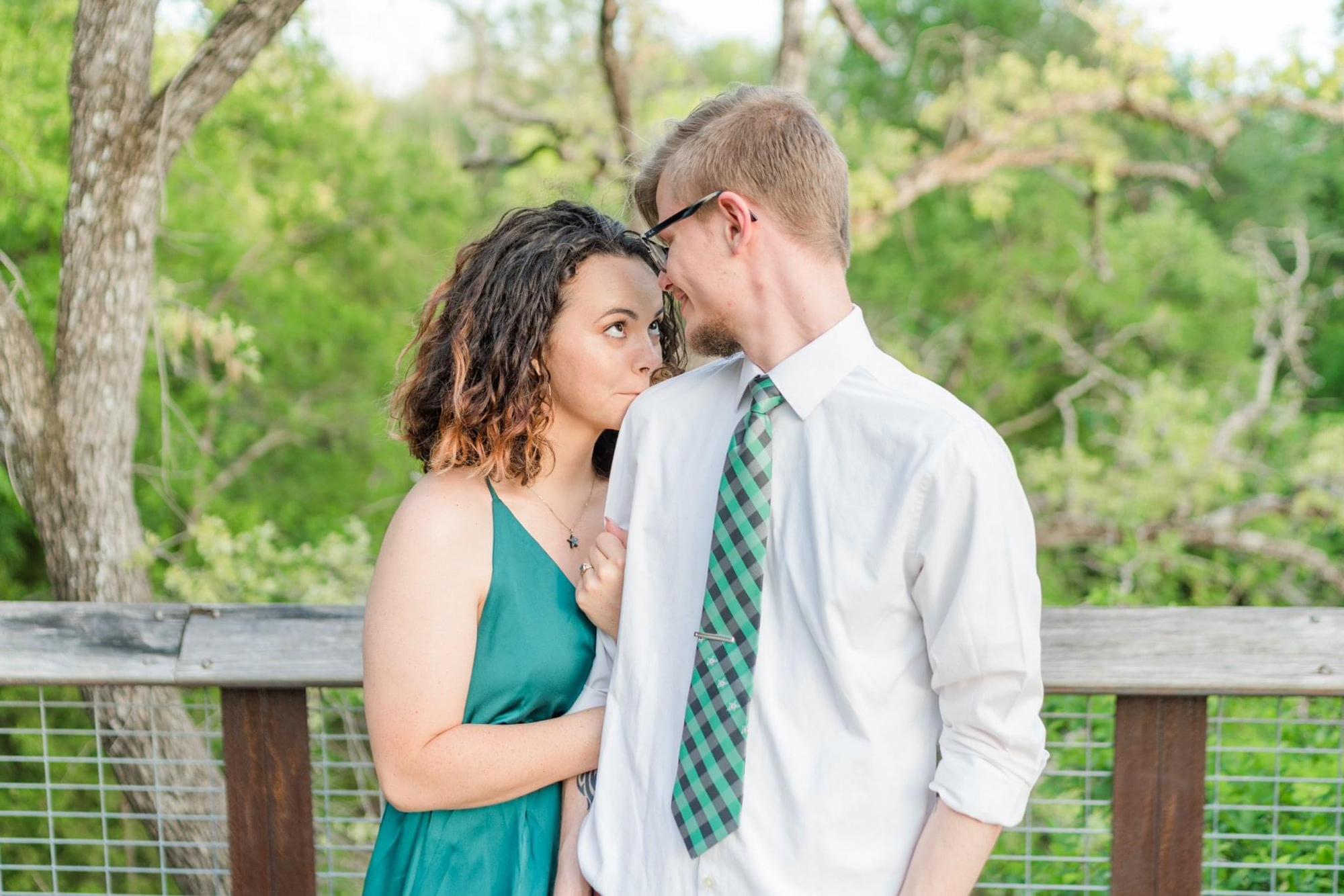Photo moment caught during engagement photos