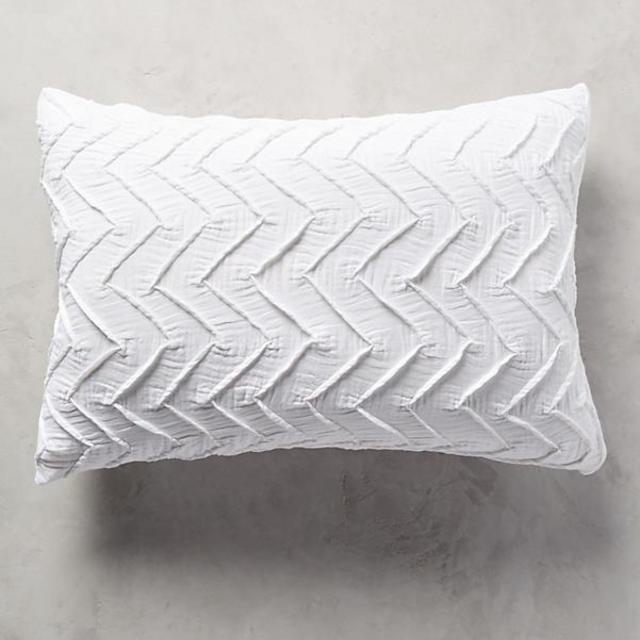 Textured Chevron Shams standard size in white