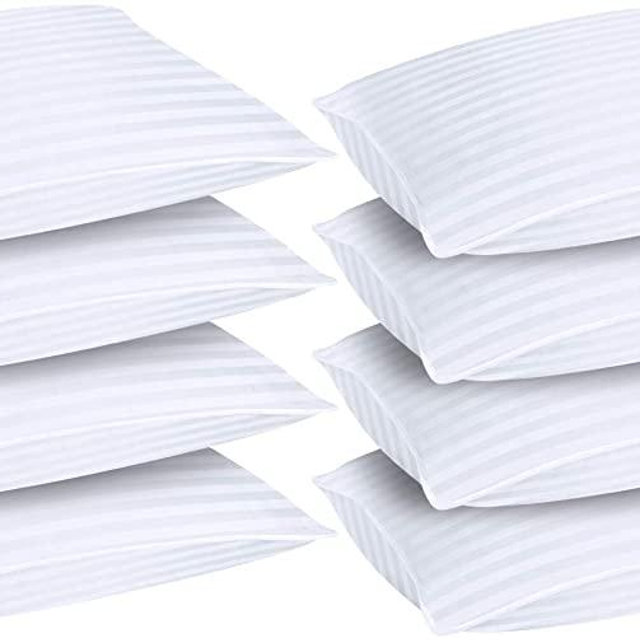 Utopia Bedding Premium Plush Pillow - Fiber Filled Bed Pillows - Queen Size 20 x 28 Inches - Cotton Pillows for Sleeping - Fluffy and Soft Pillows (Bulk Pack of 8)