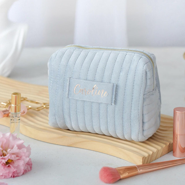 Special Travel Make Up Bag for Women Thank You Gift Wedding Party Favors Personalized Cosmetic Bag 21th Birthday Gift Velvet Toiletry Bag